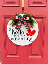 Load image into Gallery viewer, Hello Valentine painted door hanger
