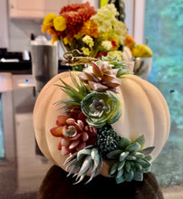 Load image into Gallery viewer, Cascading succulents Cream pumpkin
