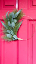 Load image into Gallery viewer, Mini Scandinavian asymmetrical hoop pine wreath
